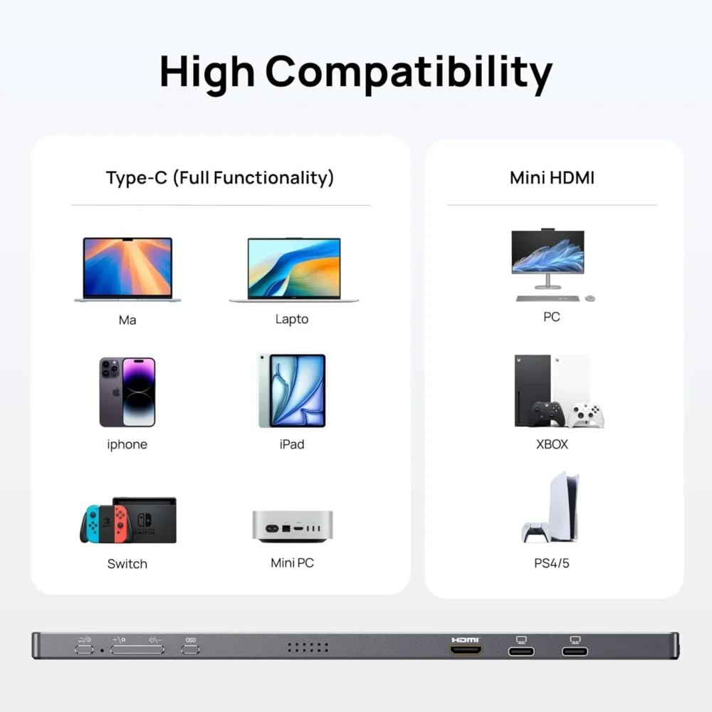Monitor Portátil ARZOPA A1 PRO 15.6” Full HD IPS USB-C - Imagen 5