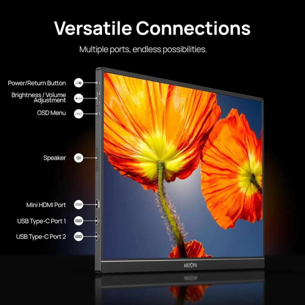 Monitor Portátil ARZOPA Z1RC 16” IPS 2.5K 2560×1600 USB-C - Imagen 6